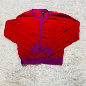 Gap Kids Cardigan Button Front Cotton Sweater Girl's Size XL Red Purple